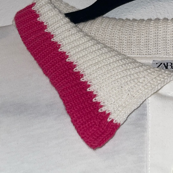 ZARA WHITE POLO WITH KNITTED COLLAR 💖 - Picture 2 of 3